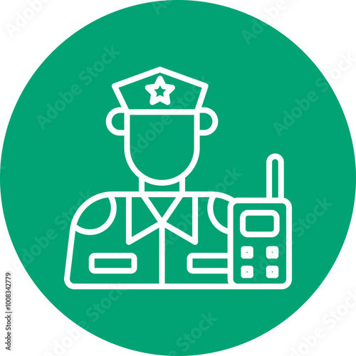 Patrol Officer line circle icon