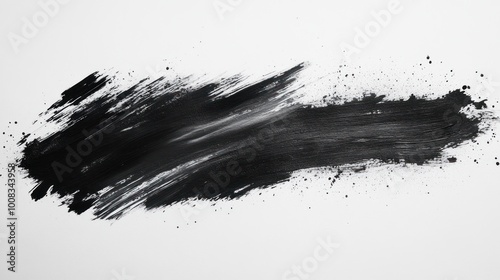 Black Ink Stroke on White Background