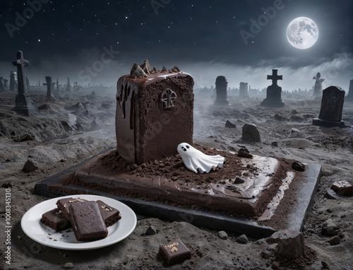 A Dark and Deliciously Spooky Spectacle:  Cnoc Chocolate Graveyard Cake and Companion Treats photo