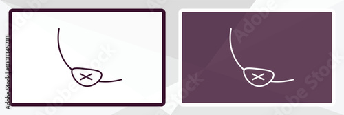 eye patch outline icon. Linear vector from beauty concept. Thin line white and black eye patch icon isolated on white and dark background