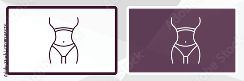 women waist outline icon. Linear vector from beauty concept. Thin line white and black women waist icon isolated on white and dark background