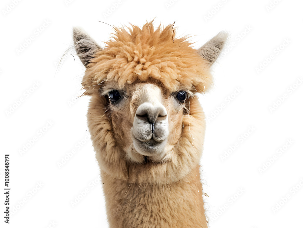 Obraz premium alpaca portrait isolated on white background