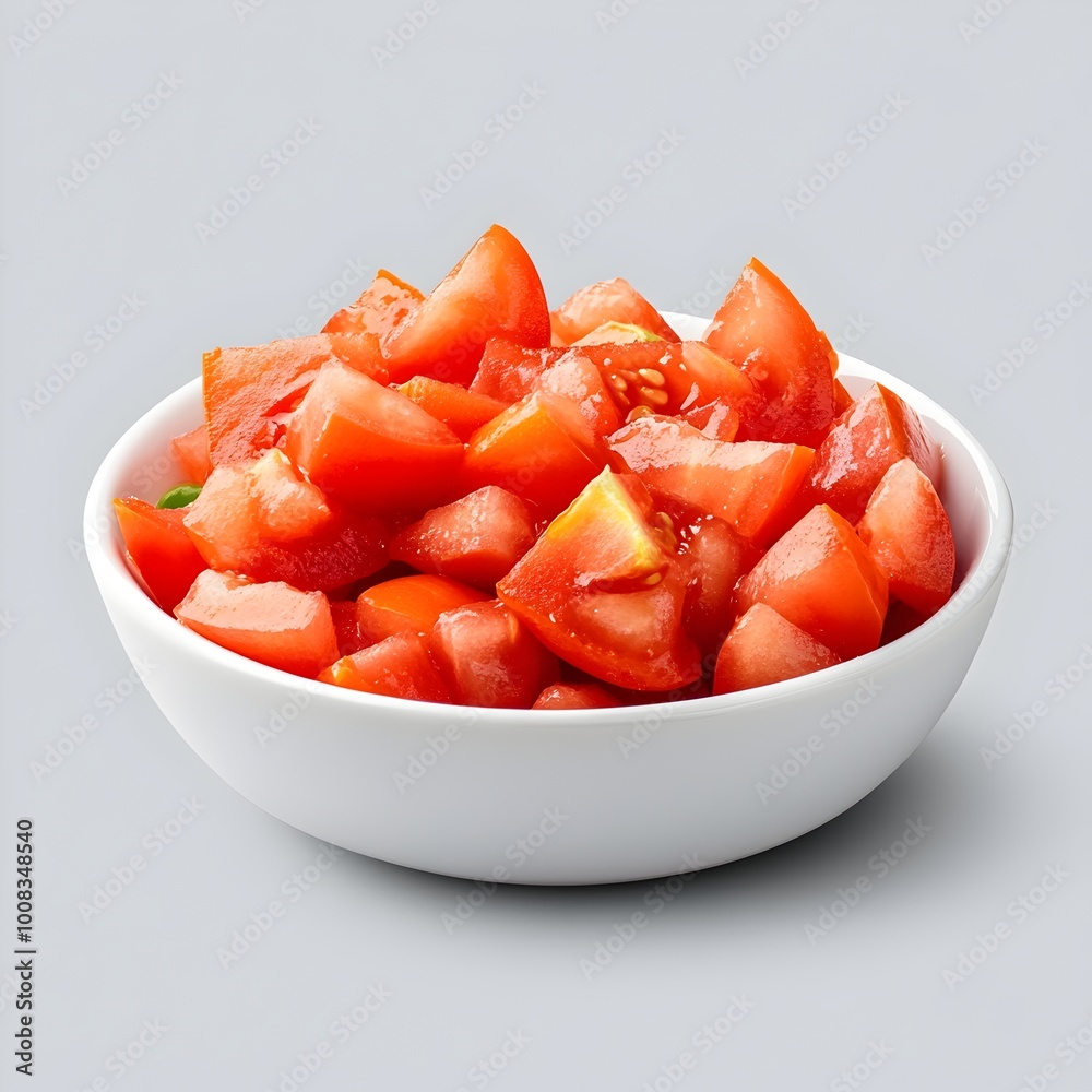 Macro Diced Tomatoes on Gray Background with Clear Detailed Image Macro Diced Tomatoes on Gray Background with Clear Detailed Image