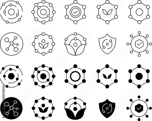 antioxidant icon set