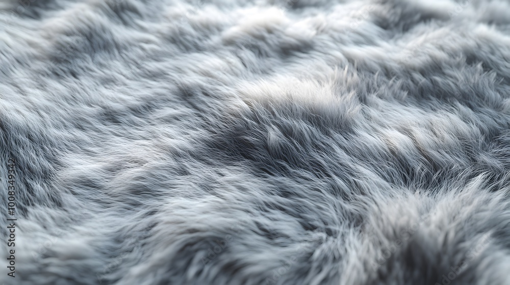 Close-up of soft, gray fur texture with a plush appearance. Close-up of soft, gray fur texture with a plush appearance.