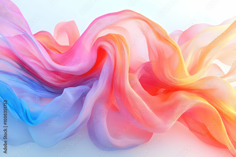 Abstract Background - Flowing Colorful Fabric Waves Abstract Background - Flowing Colorful Fabric Waves