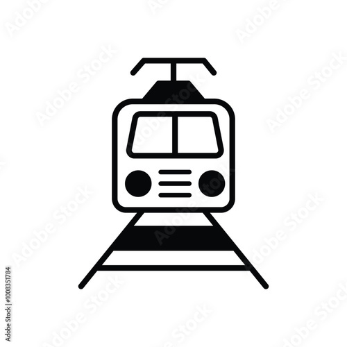 Tram icon vector stock illustration