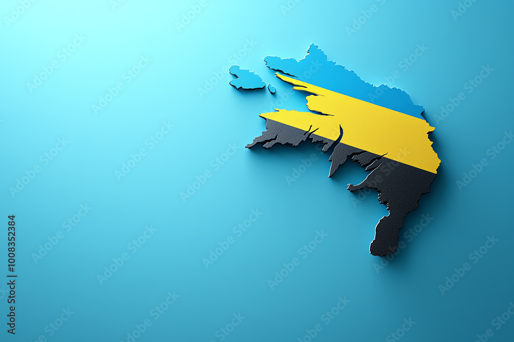 Fototapeta premium Bahamas map with vibrant color details