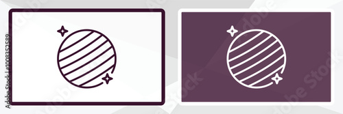 uranus with satellite outline icon. Linear vector from astronomy concept. Thin line white and black uranus with satellite icon isolated on white and dark background