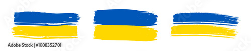 Set of Ukrainian national flags