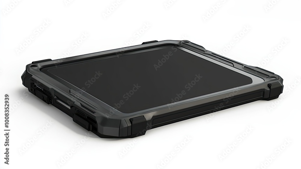 Black Rugged Tablet Device with Screen Off Black Rugged Tablet Device with Screen Off