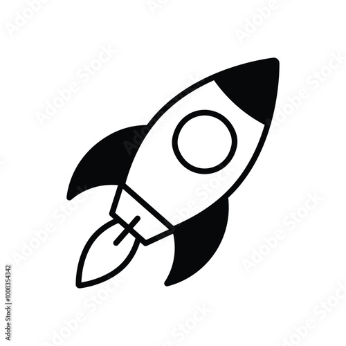 Rocket icon vector stock illustration