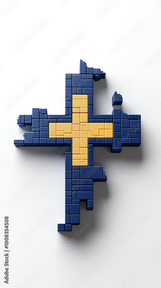 Obraz premium Colorful geometric shape on white background