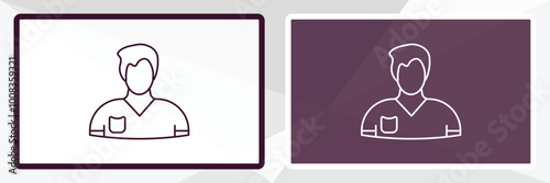 civilian outline icon. Linear vector from army and milatry concept. Thin line white and black civilian icon isolated on white and dark background