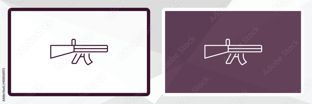 rifle outline icon. Linear vector from army and milatry concept. Thin line white and black rifle icon isolated on white and dark background rifle outline icon. Linear vector from army and milatry concept. Thin line white and black rifle icon isolated on white and dark background