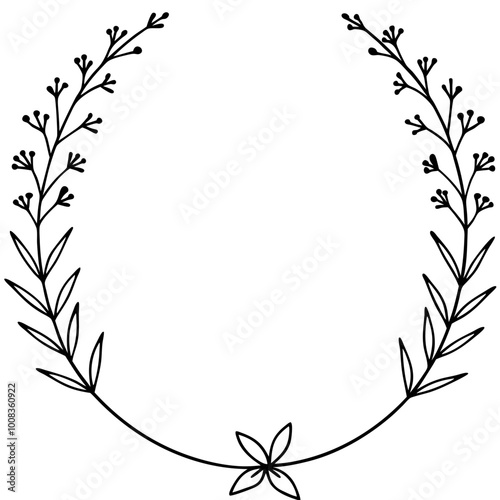 Wallpaper Mural Fall Wildflower Wreath Minimalist Vector Art for Autumn Nature Lovers
 Torontodigital.ca