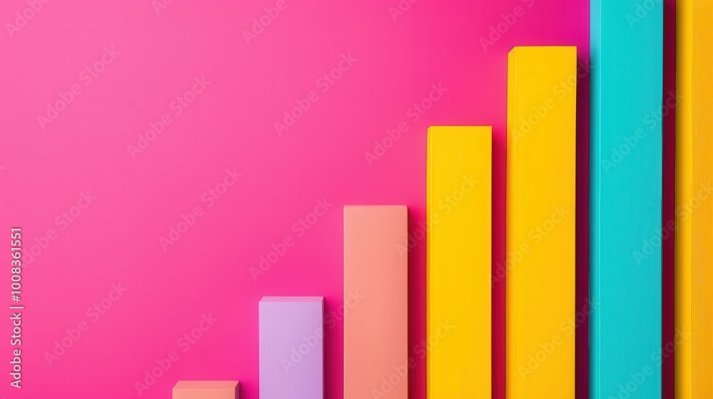 Vibrant Abstract Bar Graphs for Growth Promotion, dynamic upward trends illustrated in bold colors, ideal for showcasing business achievements and marketing messages. Vibrant Abstract Bar Graphs for Growth Promotion, dynamic upward trends illustrated in bold colors, ideal for showcasing business achievements and marketing messages.