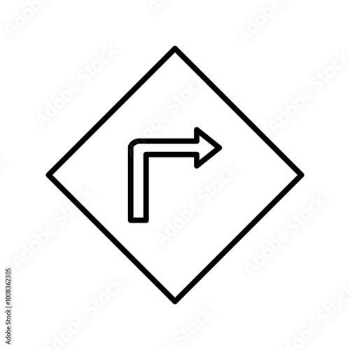 turn right line icon