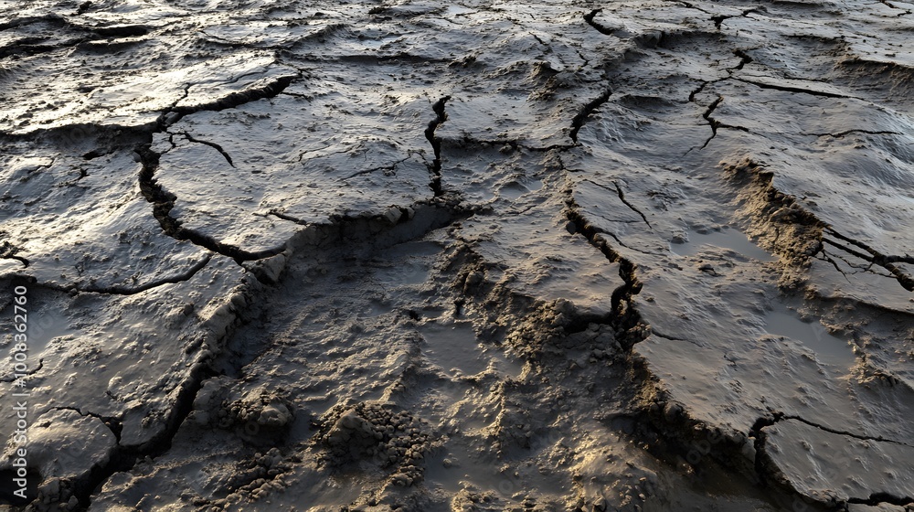 Cracked earth surface highlighting drought and environmental concerns. Cracked earth surface highlighting drought and environmental concerns.
