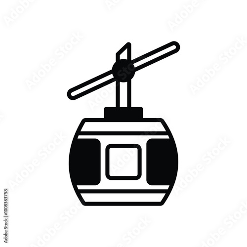 Cable Car icon vector stock illustration
