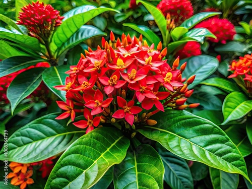 Beautiful Akika Plant with Vibrant Green Leaves and Unique Flowering Blooms in Natural Setting photo