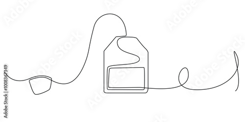 one continuous line drawing of tea bag.one line drawing of tea bag icon.single line vector illustration.isolated white background