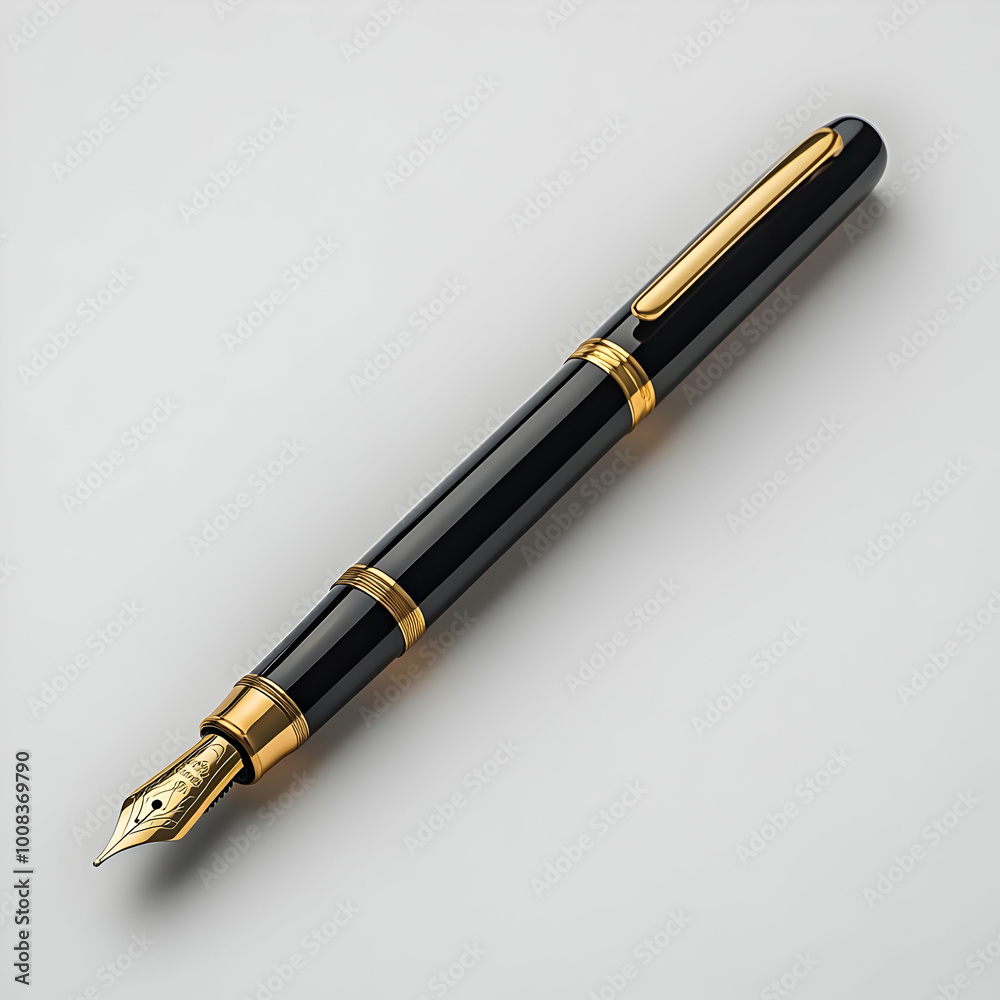 Classic Black and Gold Fountain Pen Photo Classic Black and Gold Fountain Pen Photo
