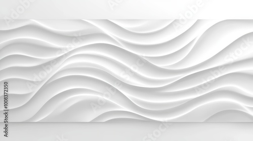 Modern white wavy wall panel design