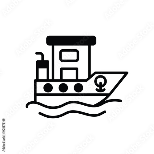 Tugboat icon vector stock illustration