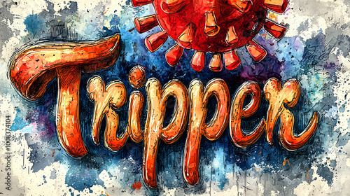 Vibrant graffiti style artwork with bold tripper lettering