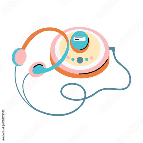    CD player illustration capturing the essence of nostalgic music technology