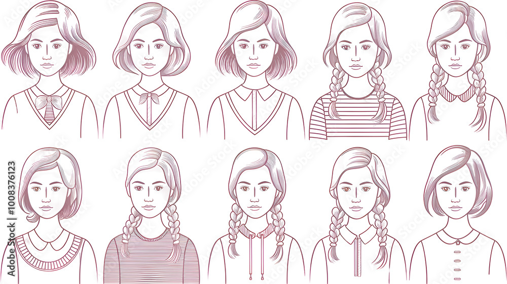 illustration of a Girl, Vectors of girl illustration of a Girl, Vectors of girl