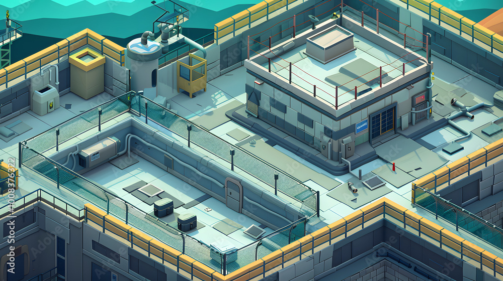 Prison Map isometric 3D Prison Map isometric 3D