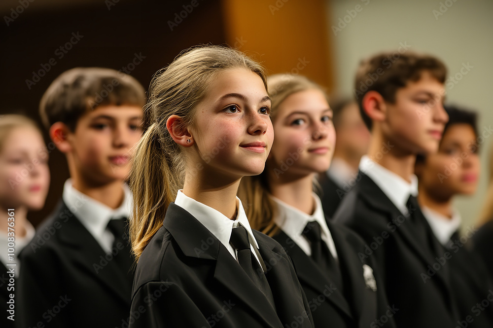 High School Choir Performance Captivating Parents in Auditorium High School Choir Performance Captivating Parents in Auditorium