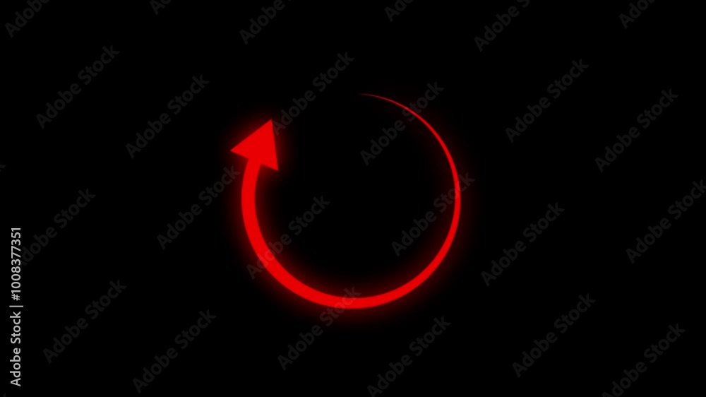 Refresh button icon with circle arrow rotation animation on a black background.
