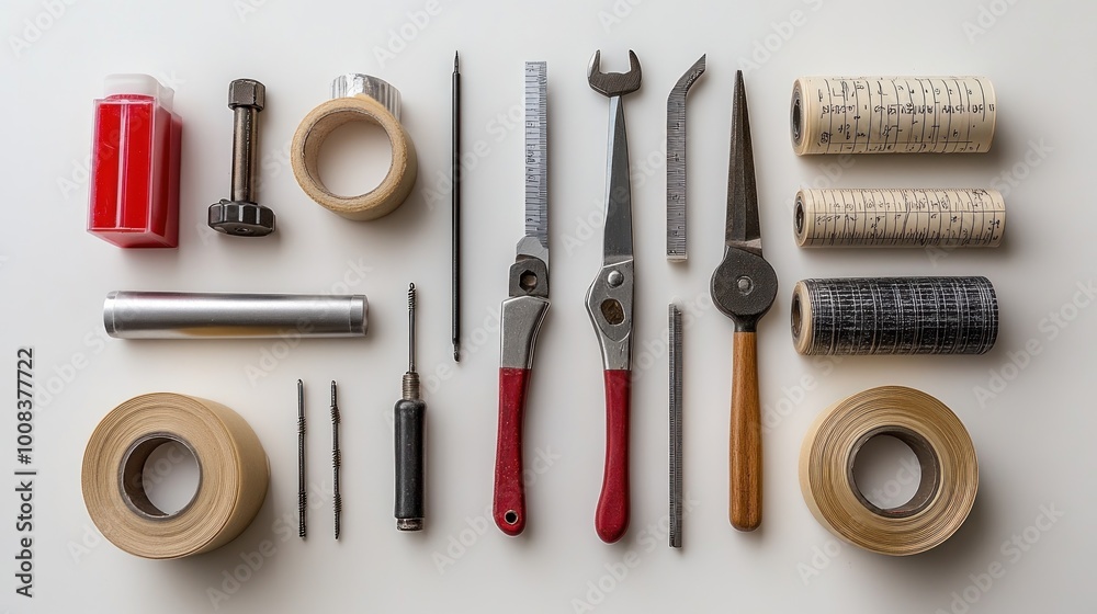 A collection of various tools and supplies for DIY projects. A collection of various tools and supplies for DIY projects.