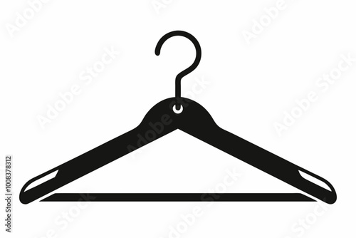 Wooden coat hanger in icon style silhouette