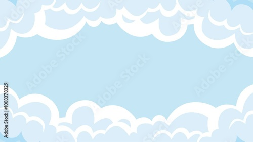 Cloud and sun on blue screen background