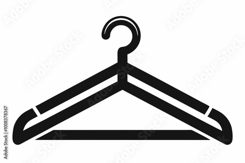 Wooden coat hanger in icon style silhouette