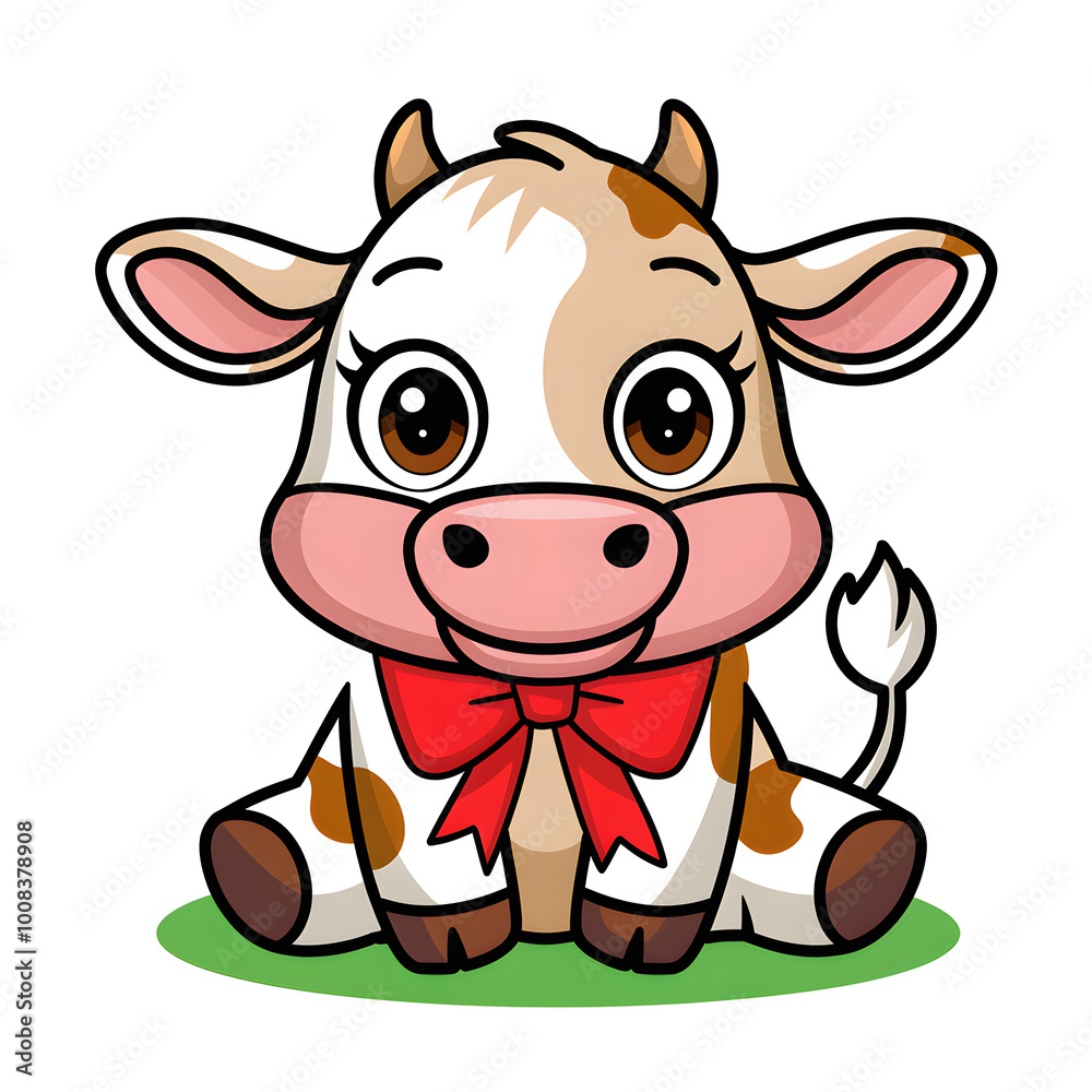Obraz premium white background cow