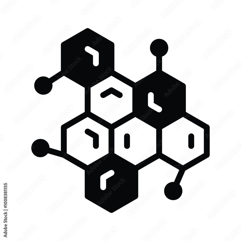 Representation of a molecular structure, illustrating chemical bonds and atoms Representation of a molecular structure, illustrating chemical bonds and atoms