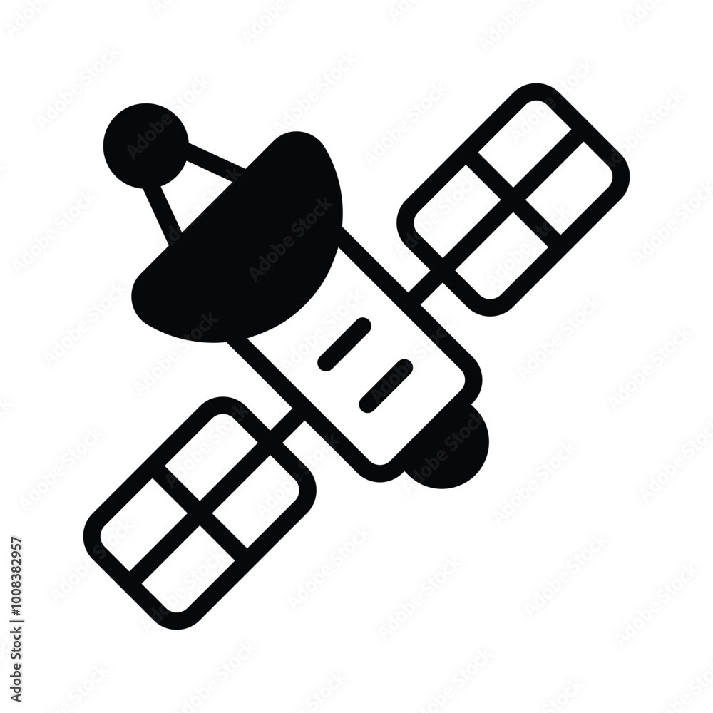 Satellite in orbit, used for communication and scientific data collection Satellite in orbit, used for communication and scientific data collection