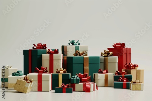 Several gift boxes on a white background