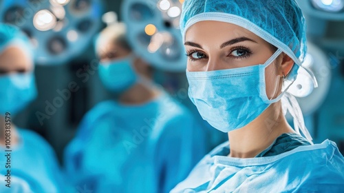 Doctors performing surgery in operating room
