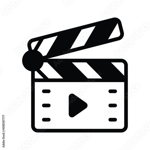 Movie clapperboard representing video production and filming