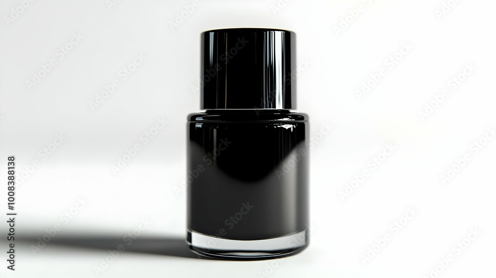 Sleek Black Cosmetic Bottle - 3D Render Sleek Black Cosmetic Bottle - 3D Render