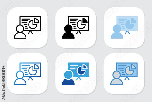 training icons with various design styles