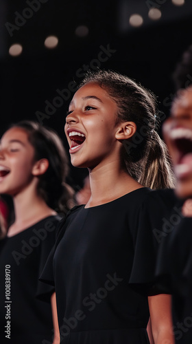Youth Choir Performing at Community Event in Formal Attire  