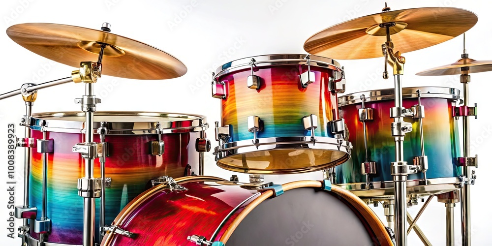 Classic Drum Set Isolated on White Background Perfect for Music, Art, and Entertainment Themes Classic Drum Set Isolated on White Background Perfect for Music, Art, and Entertainment Themes