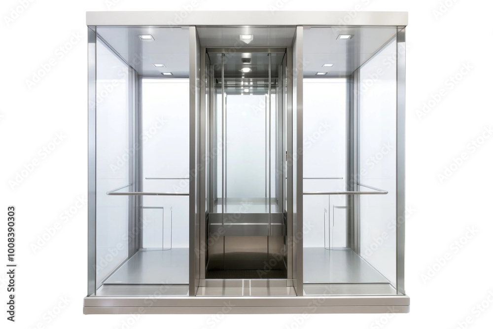 Glass Elevator Design Isolated on Transparent Background. Glass Elevator Design Isolated on Transparent Background.